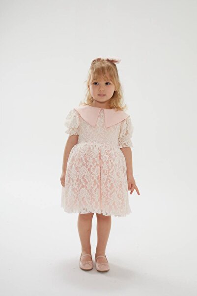 noliva bebek ve çocuk Dantelli Kız Çocuk Elbise