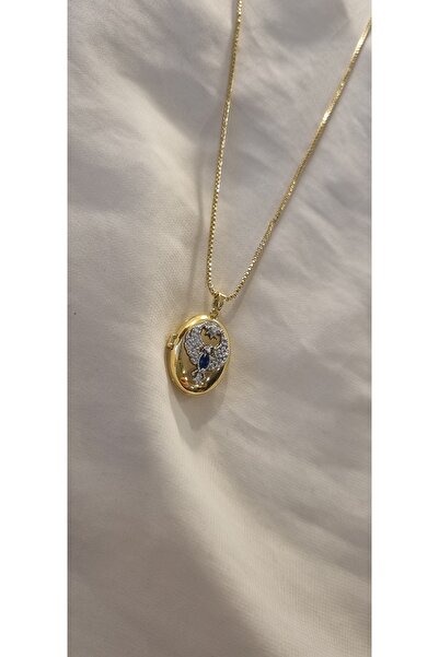 AKSESUARIM حجر الزركون، مغطى، يمكن وضع الصورة، طائر الفينيق الملون، قلادة من ...