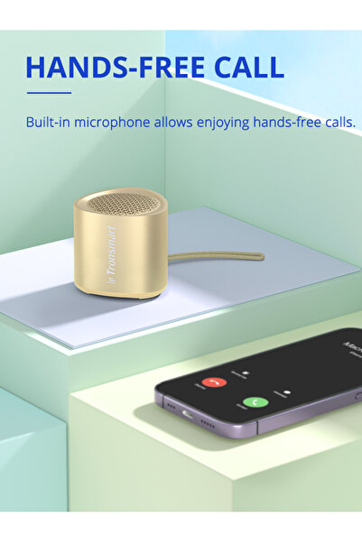 Tronsmart مكبر صوت ترونسمارت نيمو صغير محمول بتقنية البلوتوث، مقاوم للماء بمعيار IPX7، بطارية تدوم حتى 12 ساعة، إقران ستيريو - ذهبي