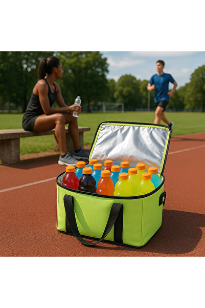 Stars Термоизолирана чанта за топли и студени продукти Термоизолирана чанта за къмпинг и пикник Размери: 40 x 25 x 20 Зелена