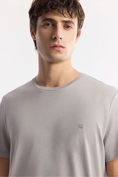 Avva Pánské tričko Stone Soft Touch Crew Neck Plain Modal B 001171
