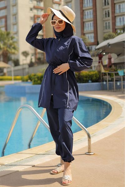 the comrades 4 Piece Full Hijab Hijab Swimsuit Set