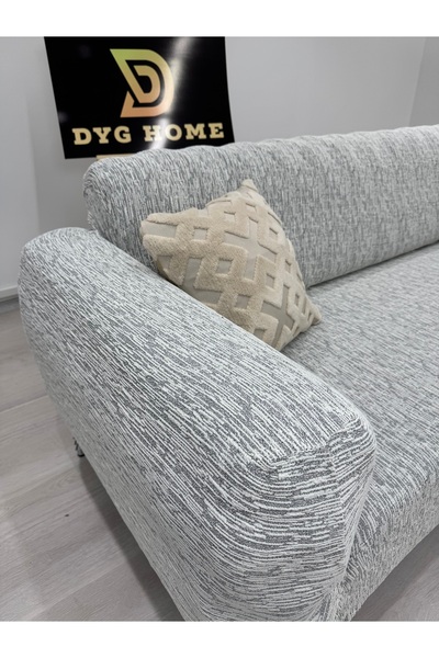 dyg home Jakarlı 3kişilik Koltuk Örtüsü Çekyat Kanepe Koltuk Kılıfı Sofa Cover