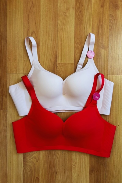Starlett Moda Kırmızı Lazer Kesim Dikişsiz Iz Yapmaz Hayalet Sütyen