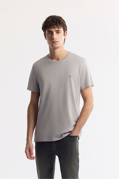 Avva Pánské tričko Stone Soft Touch Crew Neck Plain Modal B 001171