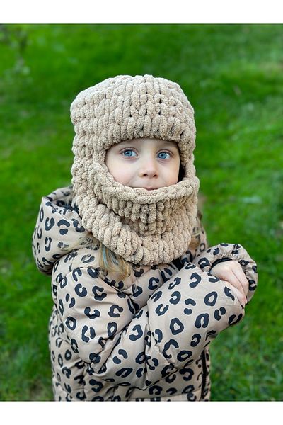 yucin Children's Beret, Balaclava, Children's Hat, Mink Hat (3-4) Years Old