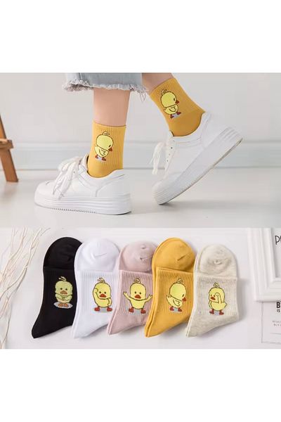 Bestrend 5 Pack Cute Patterned Women's Tennis Socks