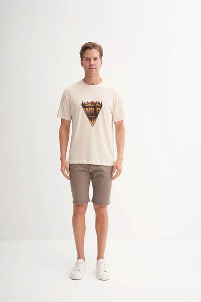 Cazador Ανδρικό μπλουζάκι Crew Neck Beige 4171