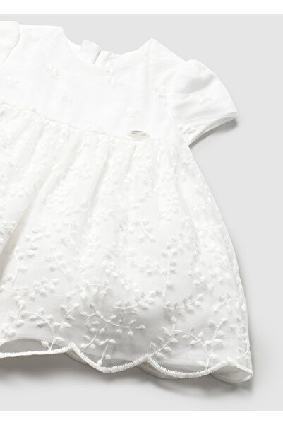 MAYORAL Newborn Baby Girl Embroidered Tulle Dress and Diaper Cover