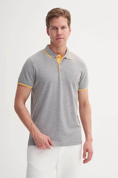 Cazador Ανδρικό μπλουζάκι Polo Neck Grey 4614