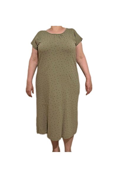İpek Women's Short Sleeve Plus Size 100% Cotton Nightdress/Dress