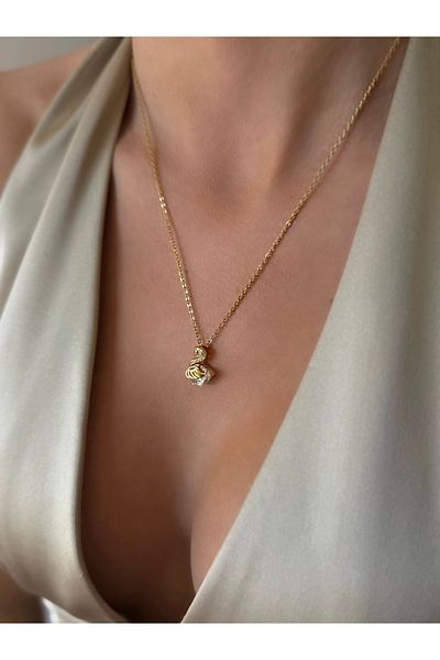 İNN JEWELLERY Steel Necklace with Tarnish-Free Swan Figure (2 Years Importer Guaranteed)