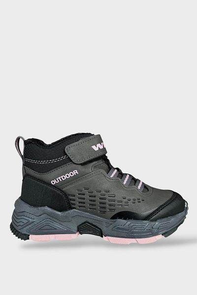 Liger Velcro Wool Inside Cold Proof Outdoor Daily Παιδικές Μπότες SMOKE - ΡΟΖ