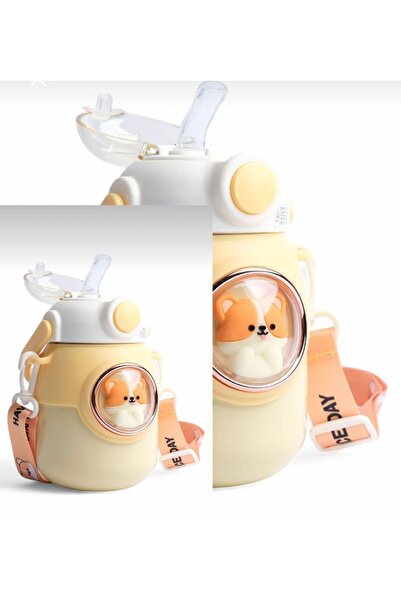 CNSZ Flask Cute Thermos Kids Bottle / Yellow / 750ml Straw / Stainless Steel