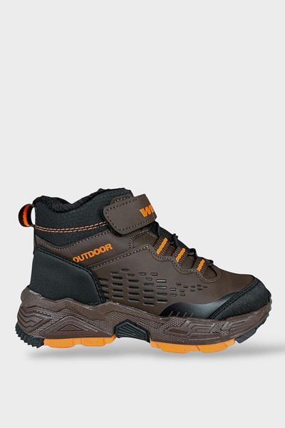 Liger Velcro Wool Inside Cold Proof Outdoor Daily Παιδικές Μπότες ΚΑΦΕ-ΠΟΡΤΟΚΑΛΙ