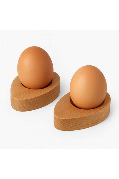AR&MA WOOD 2 Pieces Wooden Egg Presentation Holder - Egg Cup Tableware Presentation Organizer