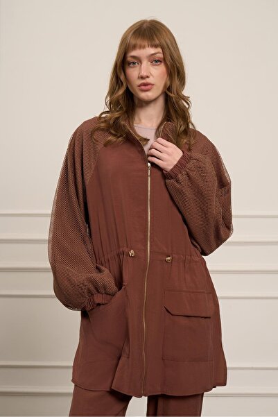 FTZ WOMEN Women's Mesh Detailed Suit Copper 30709