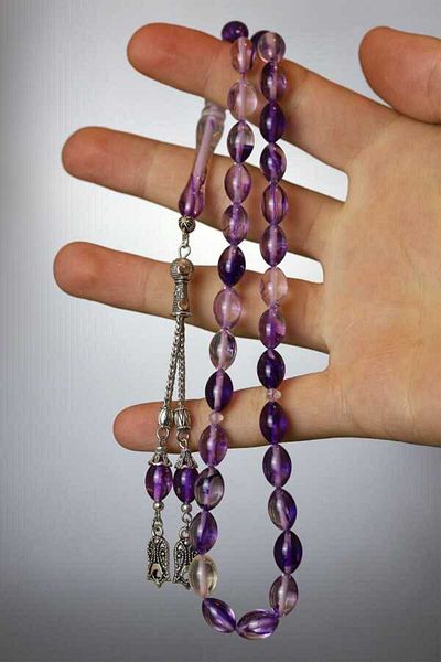 Midyat Gümüş Dünyası Powder Press Amber Prayer Beads