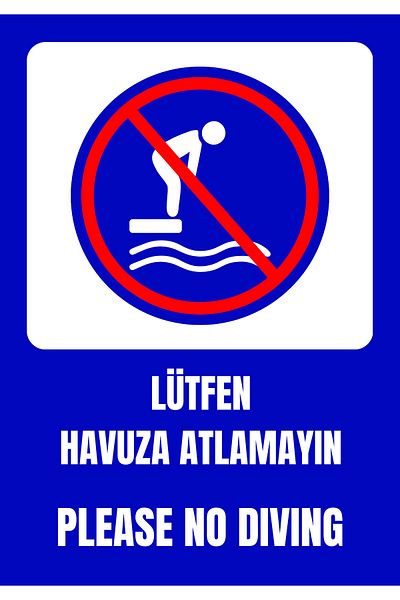 Girl Power 35 X 50 Do Not Jump Pool Warning Sign 3 mm Foil Printing on Dekota