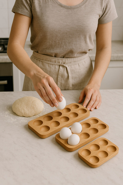 ESLENTA حامل بيض من الخشب الصلب