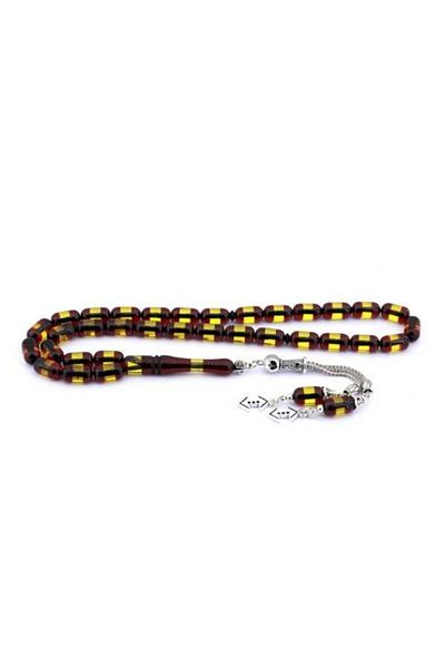 Midyat Gümüş Dünyası Powder Press Amber Prayer Beads