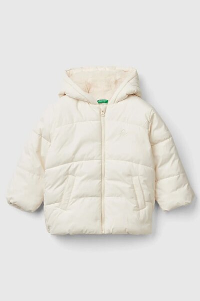 United Colors of Benetton Women / Girls Ecru Coat (Model Code: 224A2Sj1Gn03I)