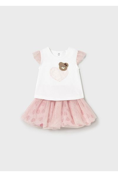 MAYORAL Newborn Girl Tulle Skirt and Top Set