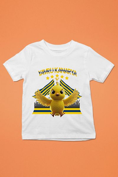 Store Baby Canary Fan Fenerbah-Pattern Printed Children's Black and White Tshirt
