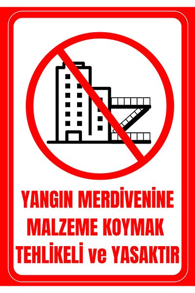 Girl Power 35 X 50 Prohibition Putting Obstruction on Fire Escape Warning Sign 3 mm Foil Printing on Decota