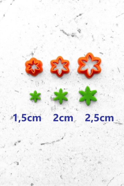 WE3D Mini rain flower polymer clay ceramic dough mold set 1.5 - 2 - 2.5cm