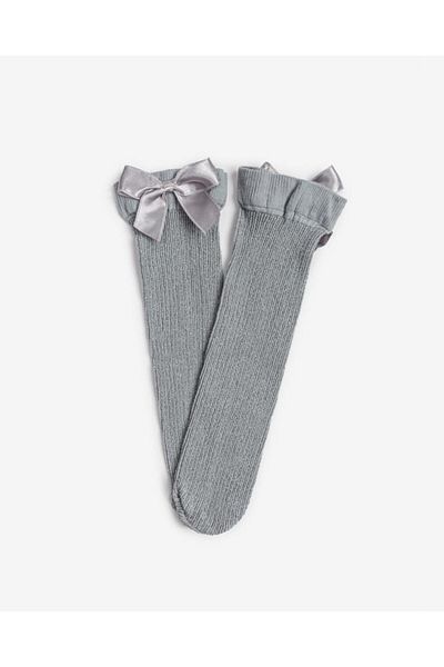 Bolero Ribbon Glitter Socket Women's Socks Gray