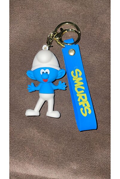 Beta Sevimli Şirinler Karakteri Güçlü Sirin 3d Silikon Anahtarlık & Çanta Kaliteli Büyük Boy TEKLİ