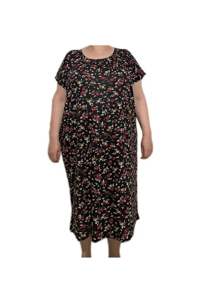 İpek Women's Short Sleeve Plus Size 100% Cotton Nightdress/Dress