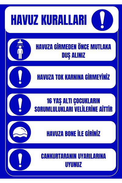 Girl Power 35 X 50 Pool Rules Warning Sign 3 mm Foil Printing on Decota