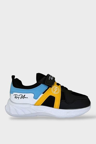 Liger Pantofi sport pentru copii negri și Sari - cu velcro și șireturi