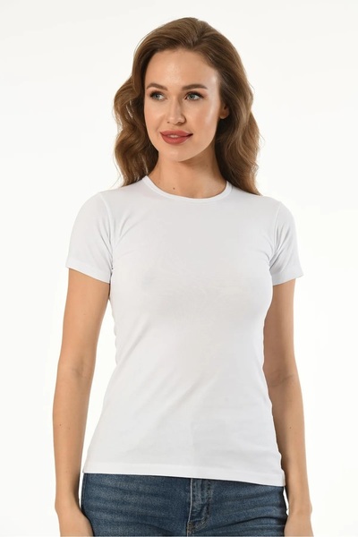Mfö Life İç Giyim 5 Pieces Women's Lycra Short Sleeve T-Shirt 1St Quality 95% Cotton 5% Lycra