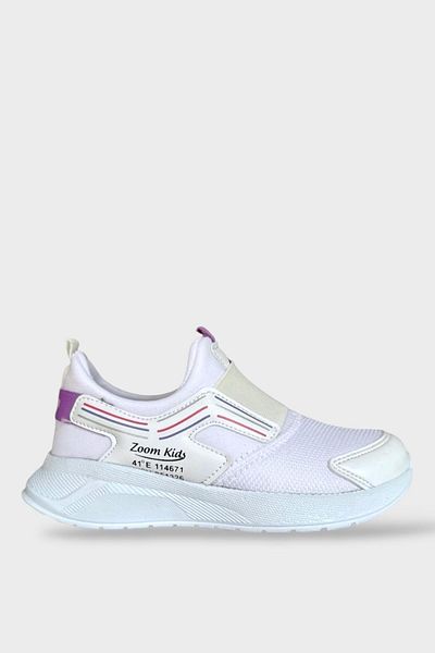 Liger Pantofi sport pentru copii ALBI și LILA - Elastici