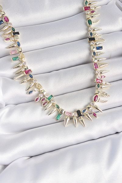 BESKAR Brass Gold Color Zircon Stone Thorn Model Vip Series Women's Necklace