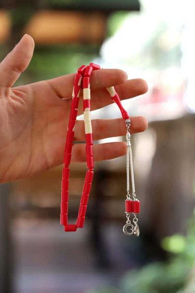 Midyat Gümüş Dünyası Powder Amber Rosary - Cut
