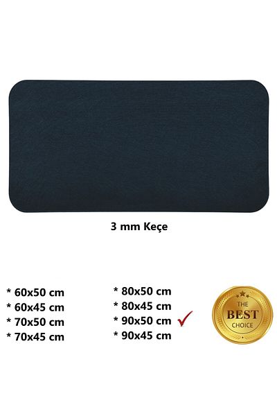 Next Craft Черна подложка за мишка, протектор за настолен компютър, среден размер, 3 мм филц