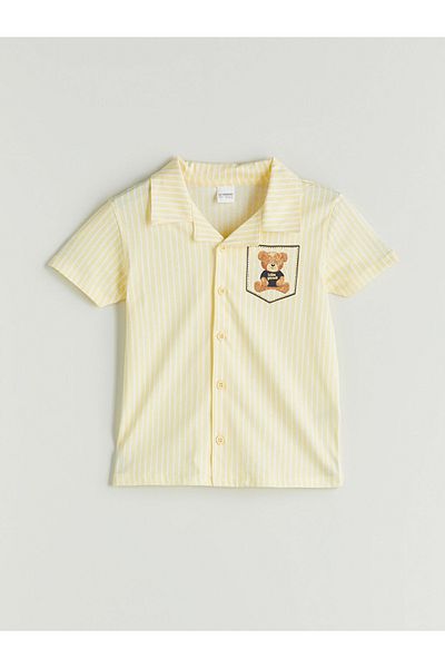 LC Waikiki Standard Pattern 100% Cotton Combed Fabric Resort Collar Baby Boy Shirt and Shorts 2 Pack