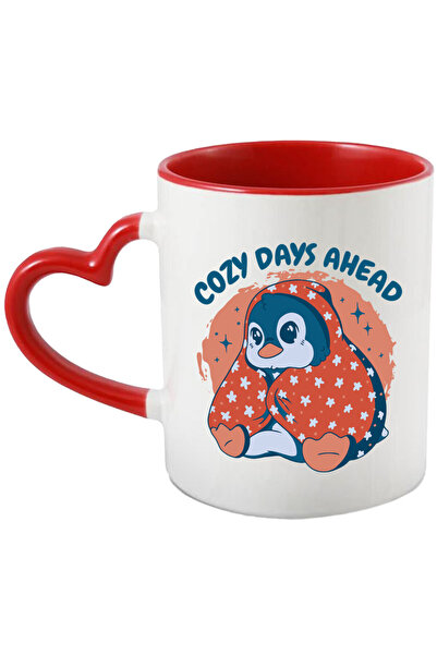 StoryGift Romania Cana cu mesaj in engleza Cozy Days Ahead, Pinguin, Patura, ...