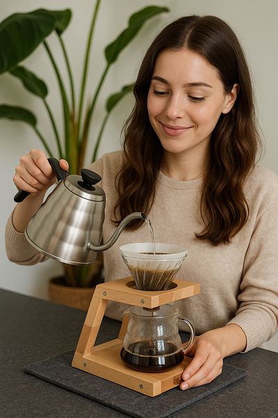 ESLENTA Wooden Disassembled Filter Coffee Brewing Stand