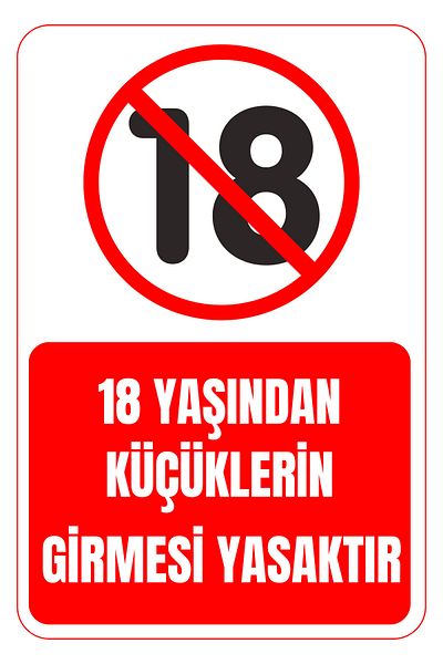 Girl Power 35 X 50 Prohibited Entrance of Those under 18 Warning Sign 3 mm Foil Printing on Decota