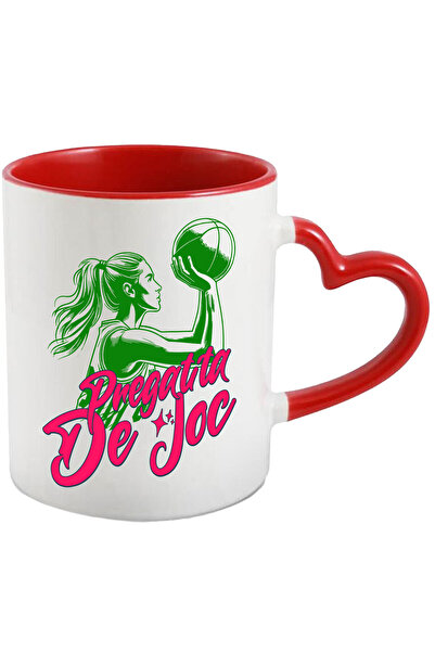 StoryGift Romania Cana cu Femeie Sportiva Jucatoare De Baschet Meci Minge Cos...