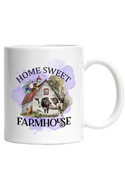 StoryGift Romania Cana cu ferma cu animale cu mesajul "Home Sweet Farmhouse",...