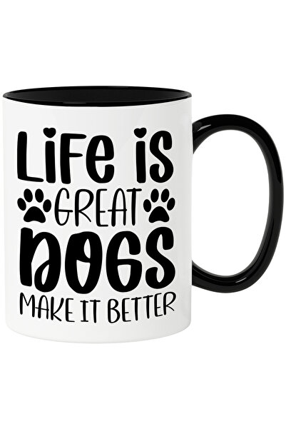 StoryGift Romania Cana cu textul "Life is great, dogs make it better" - viata...