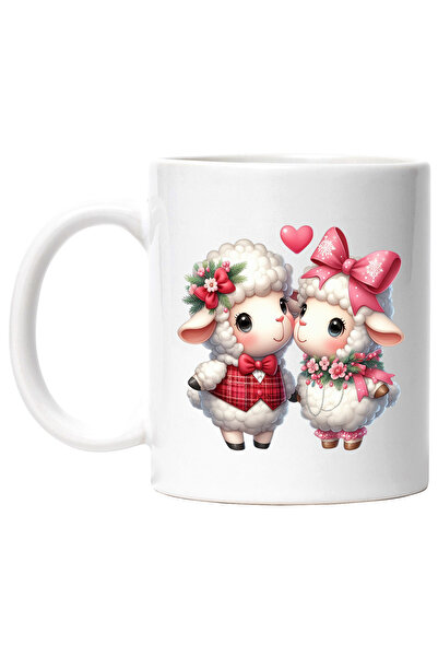 StoryGift Romania Cana cu 2 oite, ilustratie, prietenie, inima, floricele, fu...