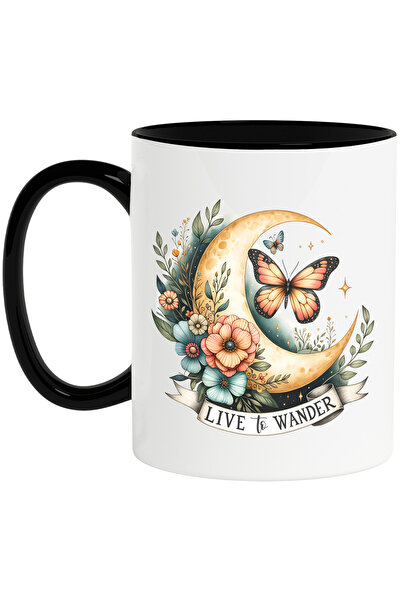 StoryGift Romania Cana cu mesajul "Live to wander", ilustratie, motivational,...