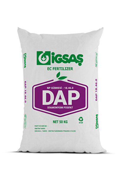 İGSAŞ Dap 18‑46‑0 – 25 kg | Yüksek Fosforlu Taban Gübre Bölünmüş Beyaz Ambalajda Gönderilir